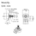Dimensions of cts 450g vintage tone a250k pot brass short split shaft 1 4 inch 10 audio taper potentiometer for electric guitar bass mx1862