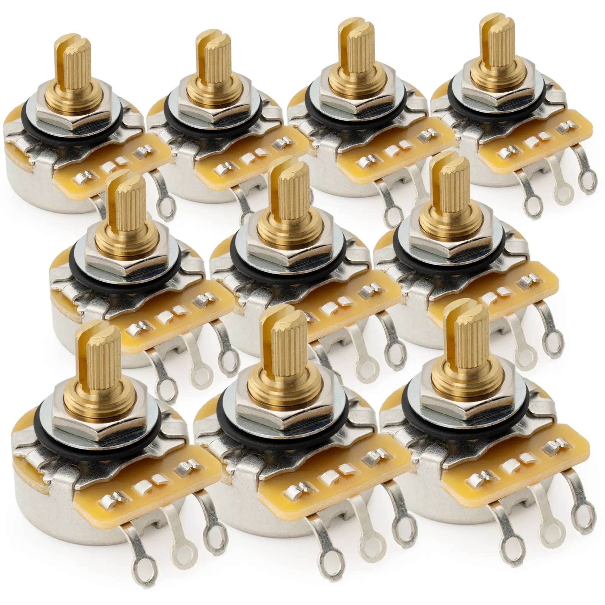 cts 450g b250k pot brass short split shaft 1 4 inch 10 linear taper potentiometer for electric guitar bass mx1864, 10 pcs