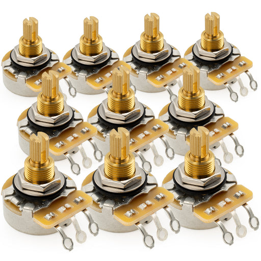 cts 450g a500k pot brass standard split shaft 3 8 inch 10 audio taper potentiometer for electric guitar bass mx1865, 10 pcs