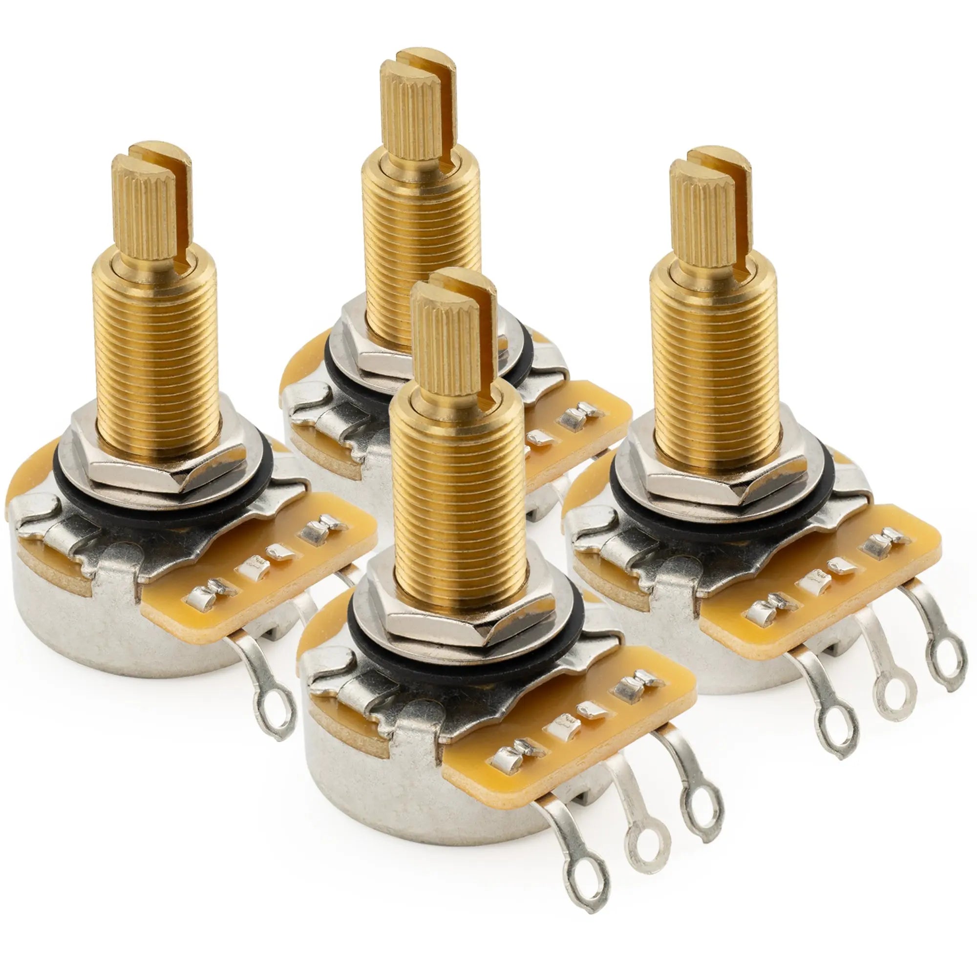 cts 450g a500k pot brass long split shaft 3 4 inch 10 audio taper potentiometer for electric guitar bass mx1867, 4 pcs