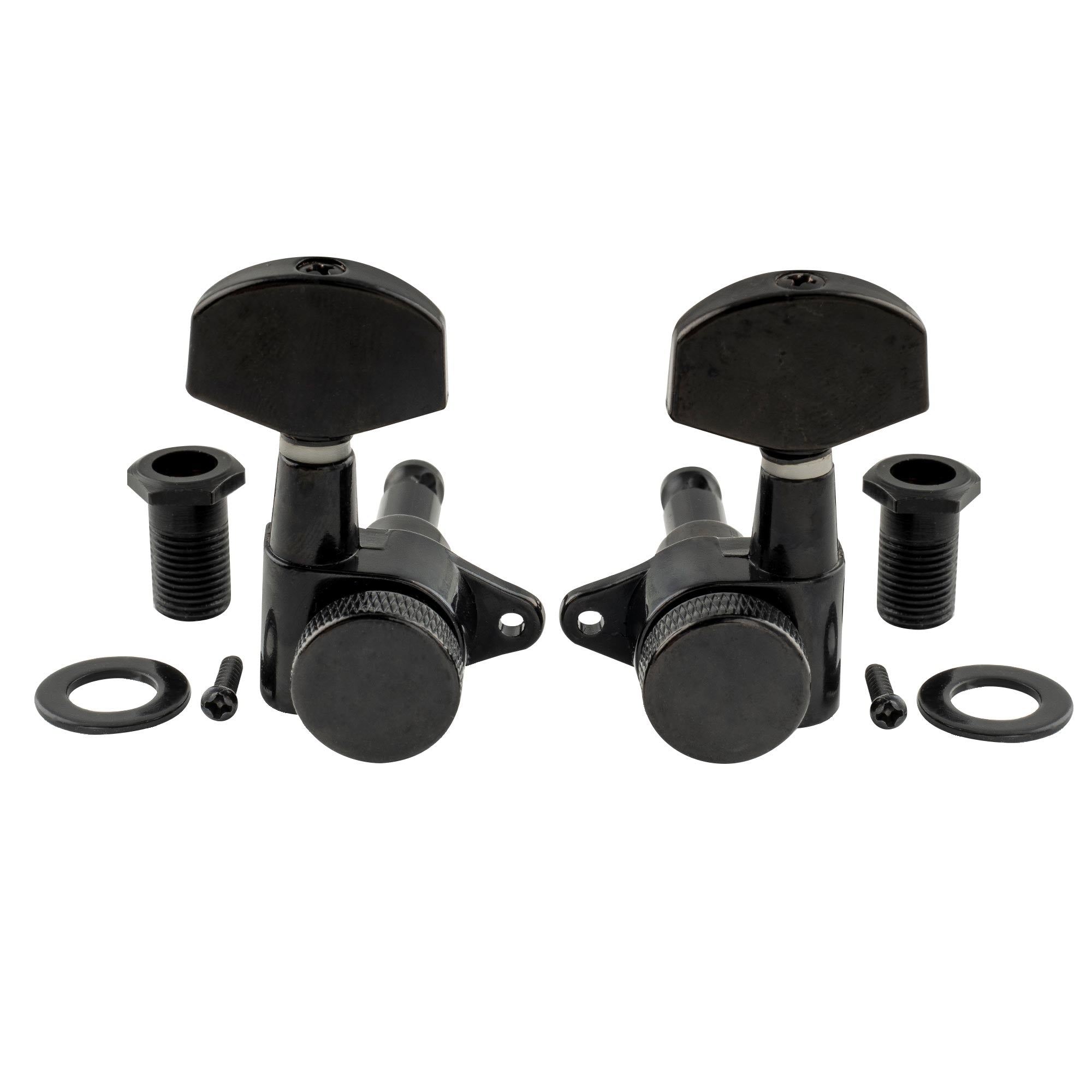 Musiclily Pro R15J-16 3R3L Rapport 15:1 Têtes de machine verrouillables entièrement scellées, mécaniques, clés de réglage avec gros bouton hexagonal, vis à angle droit pour guitare acoustique électrique