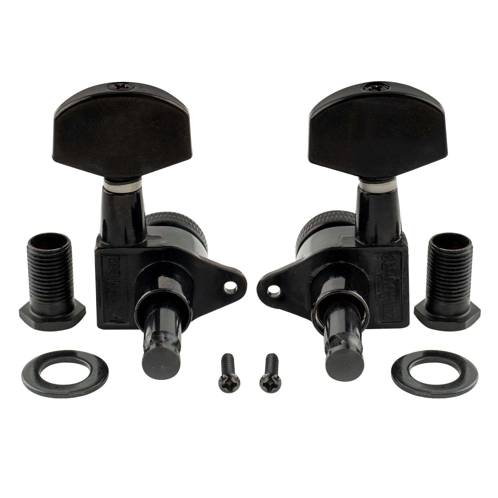 Musiclily Pro R15J-16 3R3L Rapport 15:1 Têtes de machine verrouillables entièrement scellées, mécaniques, clés de réglage avec gros bouton hexagonal, vis à angle droit pour guitare acoustique électrique
