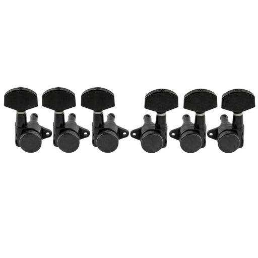 musiclily pro 3r3l 15 1 ratio full sealed locking machine heads tuners tuning pegs keys with big hex button right angle screw for acoustic electric guitar, black