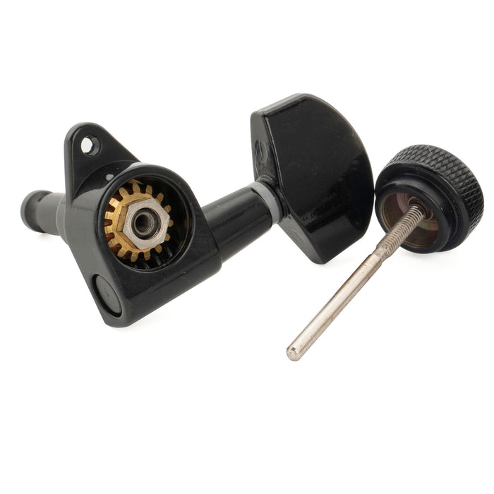 Musiclily Pro R15J Single 15:1 Ratio Full Sealed Locking Machine Head Treble Side Tuner Tuning Peg Key with Big Hex Button Right Angle Screw for Acoustic Electric Guitar