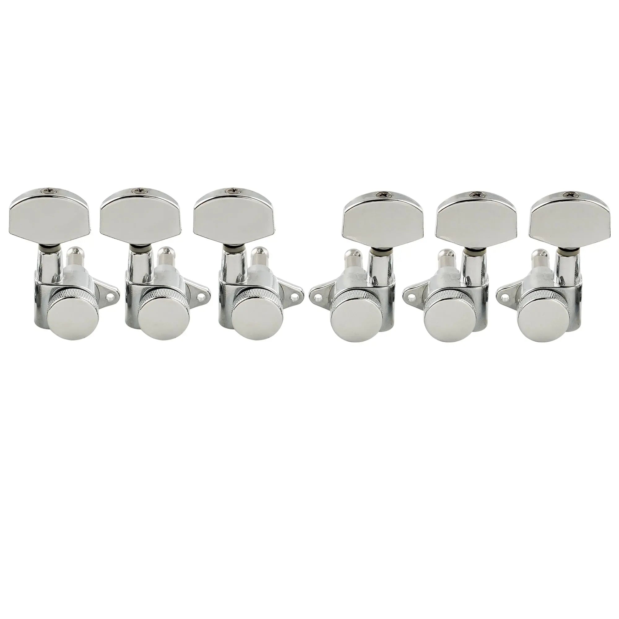 musiclily pro 3r3l 15 1 ratio full sealed locking machine heads tuners tuning pegs keys with big hex button right angle screw for acoustic electric guitar, chrome