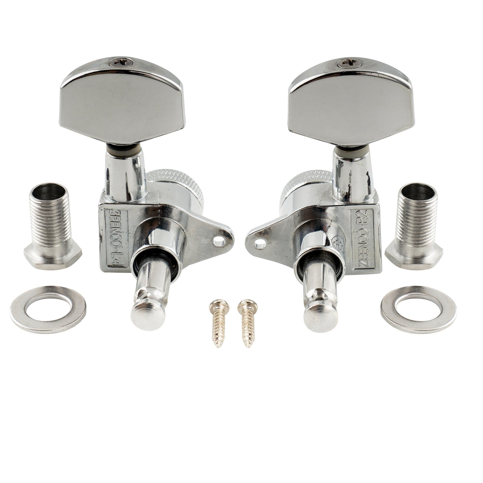 Musiclily Pro R15J-16 3R3L Rapport 15:1 Têtes de machine verrouillables entièrement scellées, mécaniques, clés de réglage avec gros bouton hexagonal, vis à angle droit pour guitare acoustique électrique
