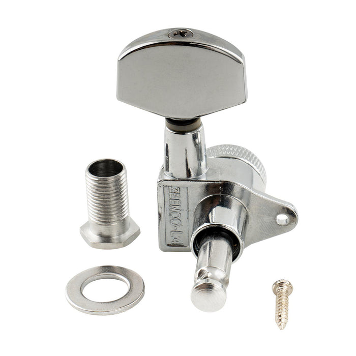 Musiclily Pro R15J Single 15:1 Ratio Full Sealed Locking Machine Head Treble Side Tuner Tuning Peg Key with Big Hex Button Right Angle Screw for Acoustic Electric Guitar