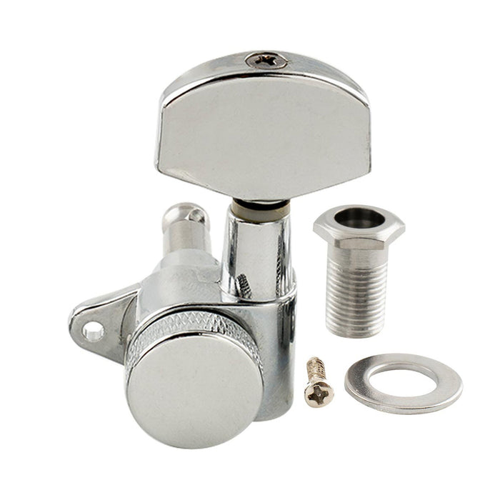 Musiclily Pro Single 15:1 Ratio Full Sealed Locking Machine Head Treble Side Tuner Tuning Peg Key with Big Hex Button Right Angle Screw for Acoustic Electric Guitar