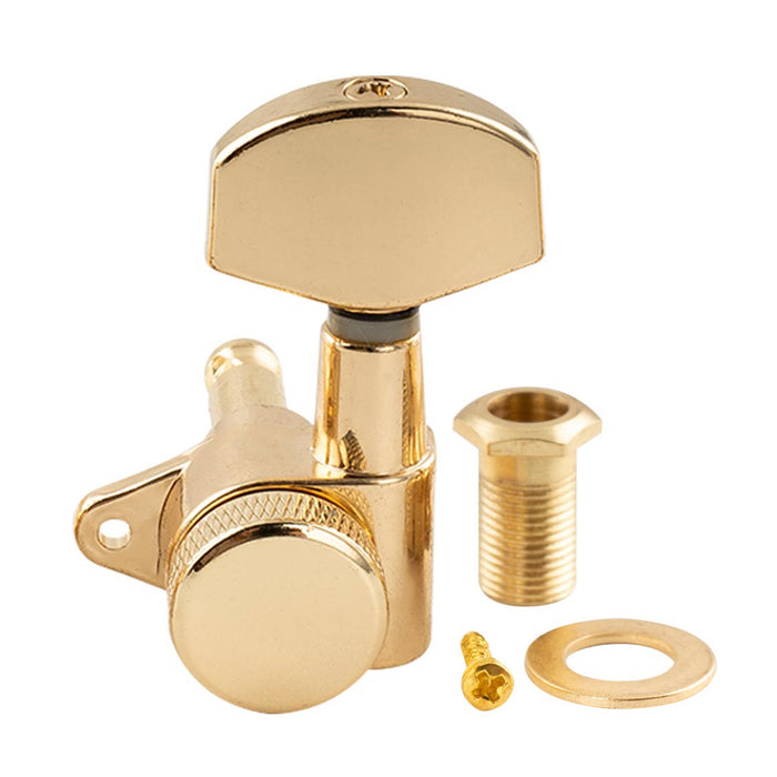 Musiclily Pro Single 15:1 Ratio Full Sealed Locking Machine Head Treble Side Tuner Tuning Peg Key with Big Hex Button Right Angle Screw for Acoustic Electric Guitar