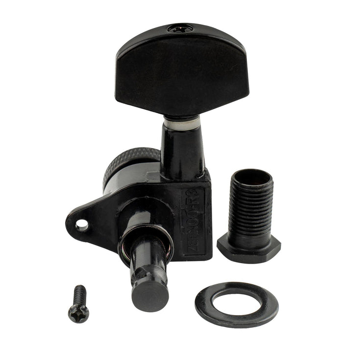 Musiclily Pro R15J Single 15:1 Ratio Full Sealed Locking Machine Head Bass Side Tuner Tuning Peg Key with Big Hex Button Right Angle Screw for Acoustic Electric Guitar