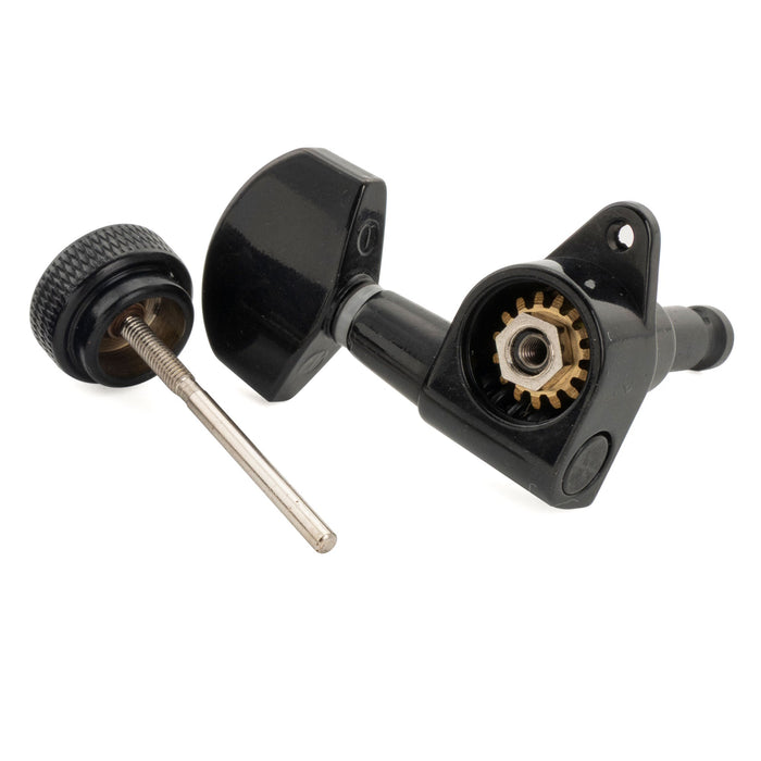 Musiclily Pro R15J Single 15:1 Ratio Full Sealed Locking Machine Head Bass Side Tuner Tuning Peg Key with Big Hex Button Right Angle Screw for Acoustic Electric Guitar