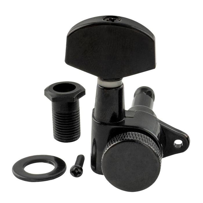Musiclily Pro Single 15:1 Ratio Full Sealed Locking Machine Head Bass Side Tuner Tuning Peg Key with Big Hex Button Right Angle Screw for Acoustic Electric Guitar