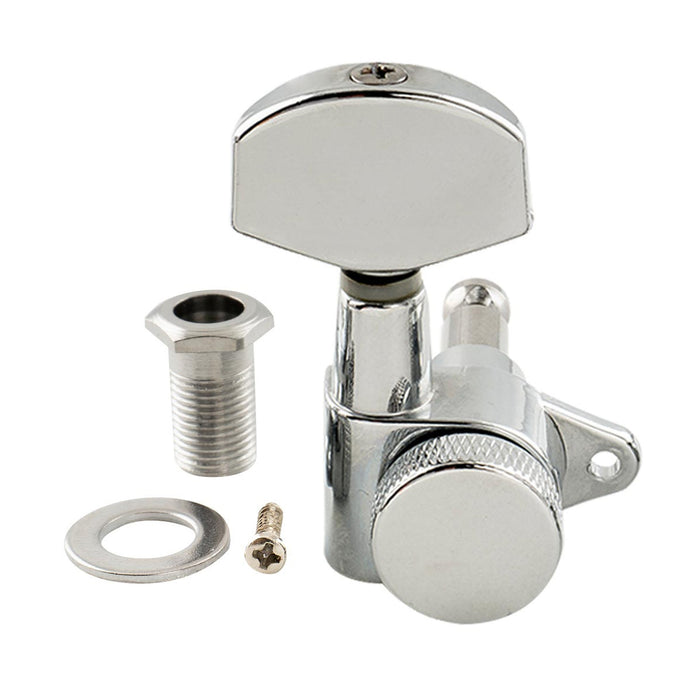 Musiclily Pro Single 15:1 Ratio Full Sealed Locking Machine Head Bass Side Tuner Tuning Peg Key with Big Hex Button Right Angle Screw for Acoustic Electric Guitar