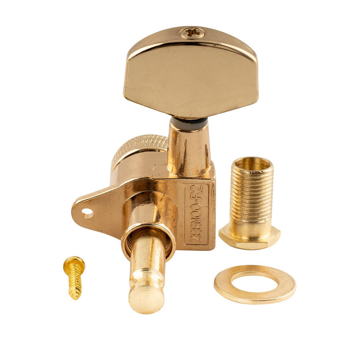 Musiclily Pro Single 15:1 Ratio Full Sealed Locking Machine Head Bass Side Tuner Tuning Peg Key with Big Hex Button Right Angle Screw for Acoustic Electric Guitar