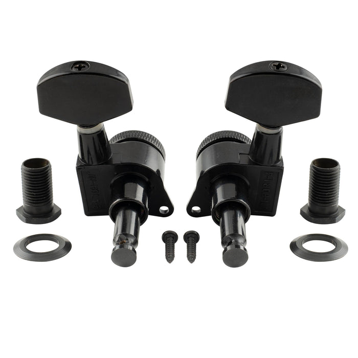 Musiclily Ultra 3R3L rapporto 19:1 Testine meccaniche chiuse completamente bloccanti con lucchetti per accordatura Tasti di accordatura a chiave esagonale grande viti a angolo retto per chitarra acustica elettrica