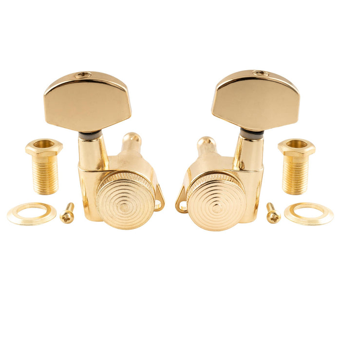 Musiclily Ultra 3R3L rapporto 19:1 Testine meccaniche chiuse completamente bloccanti con lucchetti per accordatura Tasti di accordatura a chiave esagonale grande viti a angolo retto per chitarra acustica elettrica