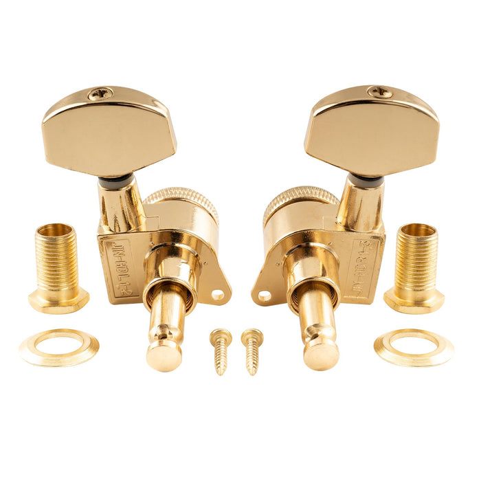 Musiclily Ultra 3R3L rapporto 19:1 Testine meccaniche chiuse completamente bloccanti con lucchetti per accordatura Tasti di accordatura a chiave esagonale grande viti a angolo retto per chitarra acustica elettrica