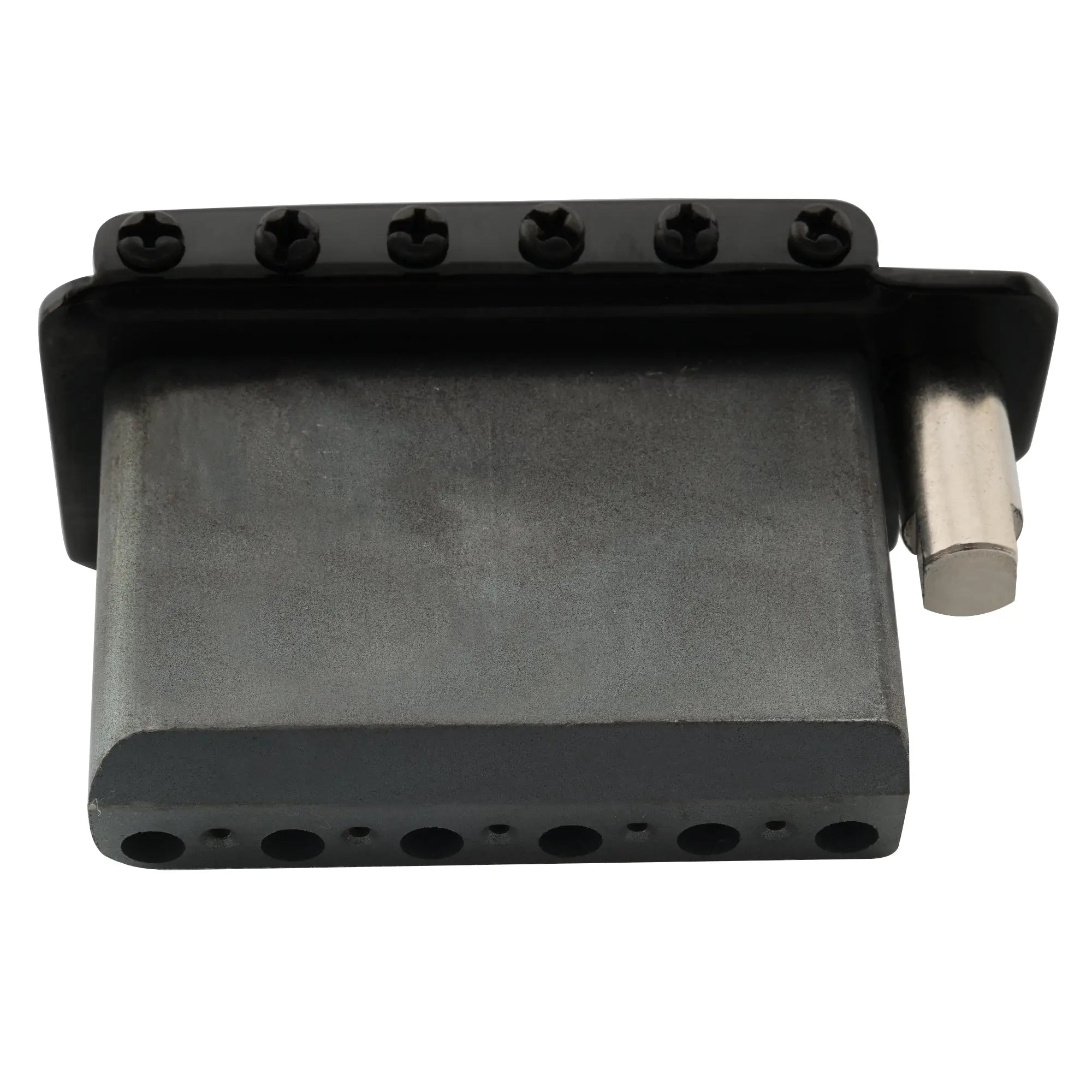 detail of musiclily pro 54mm2 1 8 inch 2 point style guitar tremolo bridge with stainless steel saddles full steel block for japan import strat style electric guitar mx1891p