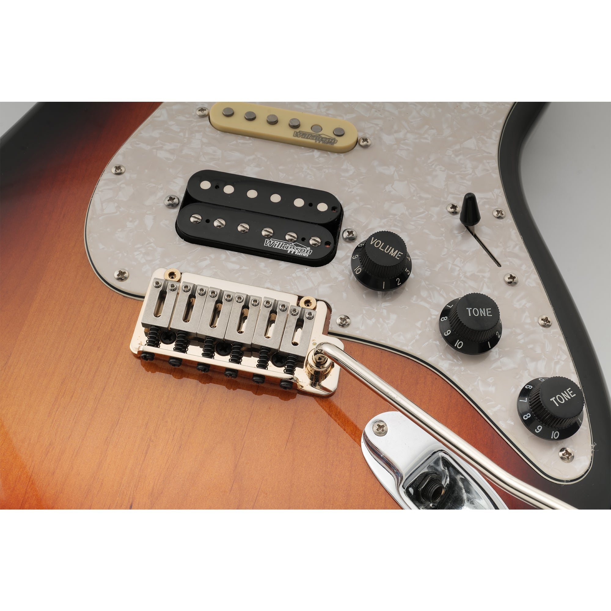 Musiclily Pro BV003 54 mm (2-1/8 Zoll) 2-Punkt-Gitarrentremolobrücke mit Edelstahl-Sätteln, Vollstahlblock für importierte Japan Strat Style E-Gitarre