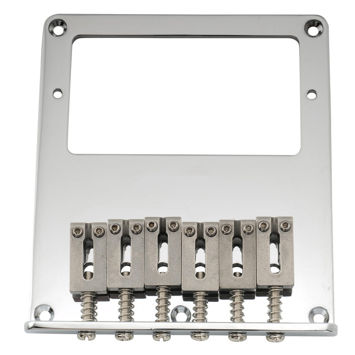 musiclily pro 54mm2 1 8 inch humbucker guitar bridge with 6 stainless steel saddle for tele style electric guitar mx1893p, chrome