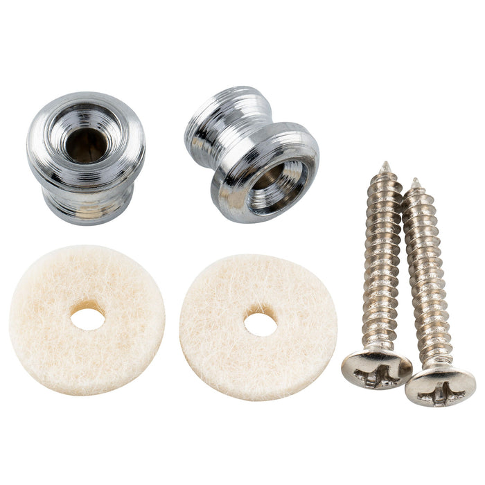 Musiclily Pro 10mm 鋼製 ストラップボタン エンドピン 小型ギターベース/ウクレレ用 ブラック (2個セット)