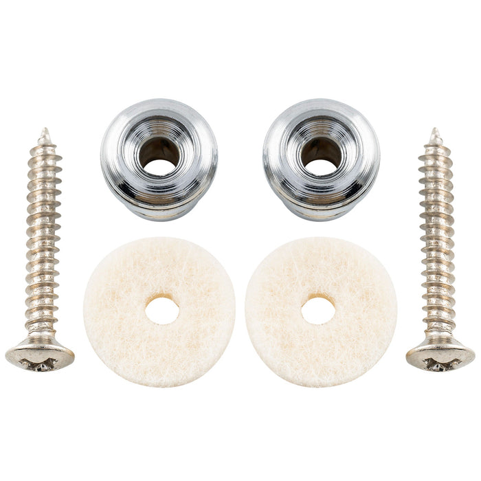 Musiclily Pro 10mm 鋼製 ストラップボタン エンドピン 小型ギターベース/ウクレレ用 ブラック (2個セット)