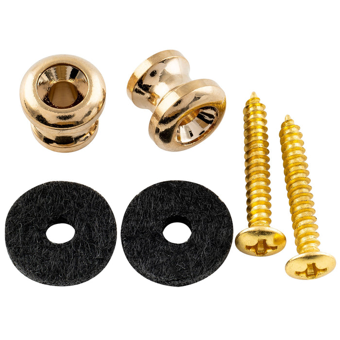 Musiclily Pro 10mm 鋼製 ストラップボタン エンドピン 小型ギターベース/ウクレレ用 ブラック (2個セット)