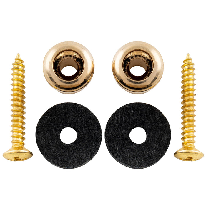 Musiclily Pro 10mm 鋼製 ストラップボタン エンドピン 小型ギターベース/ウクレレ用 ブラック (2個セット)