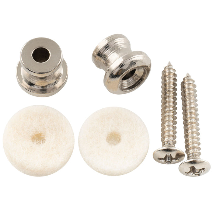 Musiclily Pro 10mm 鋼製 ストラップボタン エンドピン 小型ギターベース/ウクレレ用 ブラック (2個セット)