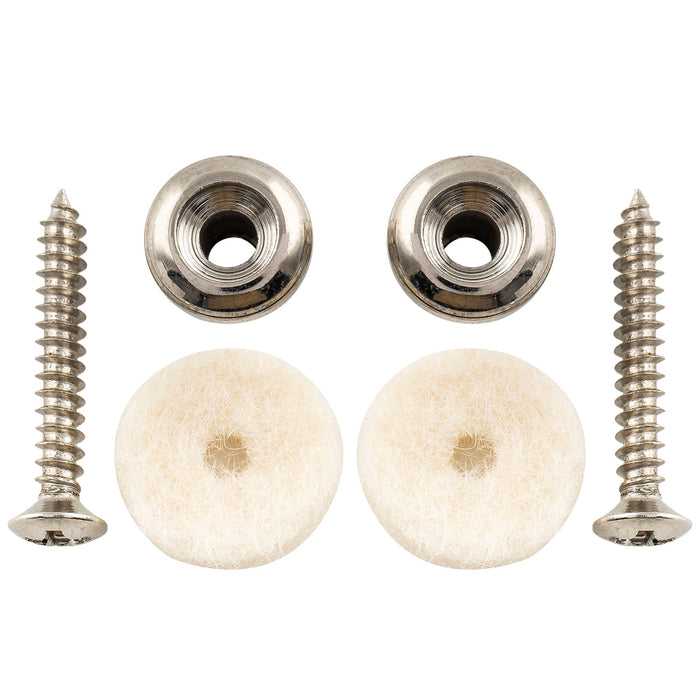 Musiclily Pro 10mm 鋼製 ストラップボタン エンドピン 小型ギターベース/ウクレレ用 ブラック (2個セット)
