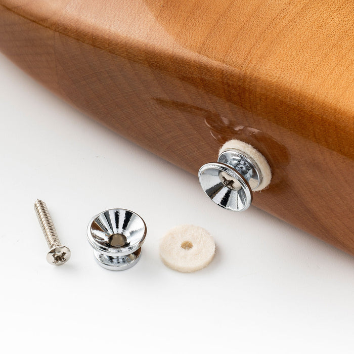 Musiclily Pro Pinetti per Cintura in Acciaio con Fine a Bottoncino per Chitarra Elettrica Acustica, Set di 2. 