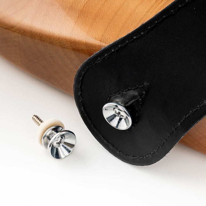 Musiclily Pro Pinetti per Cintura in Acciaio con Fine a Bottoncino per Chitarra Elettrica Acustica, Set di 2. 