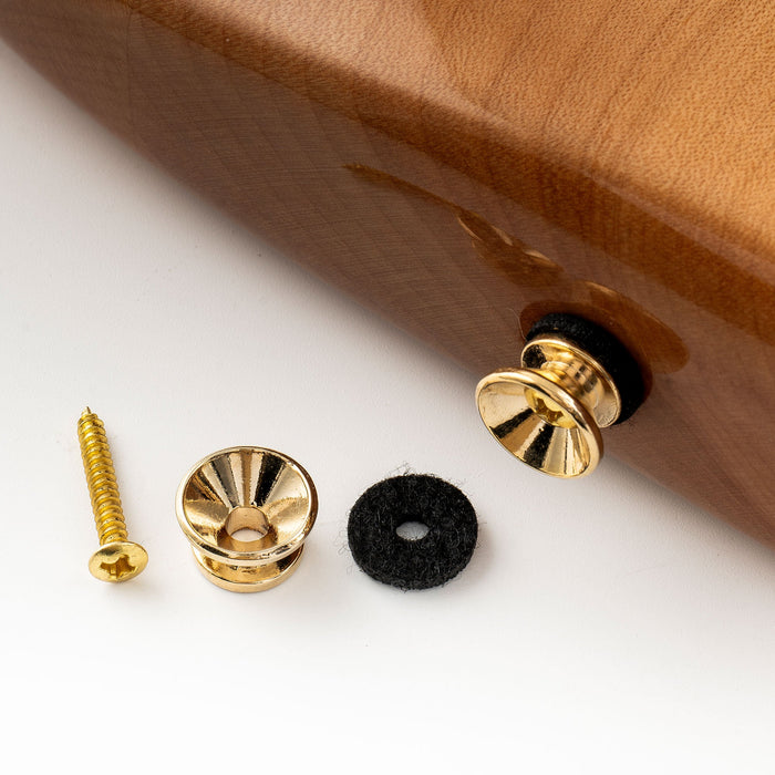 Musiclily Pro Pinetti per Cintura in Acciaio con Fine a Bottoncino per Chitarra Elettrica Acustica, Set di 2. 