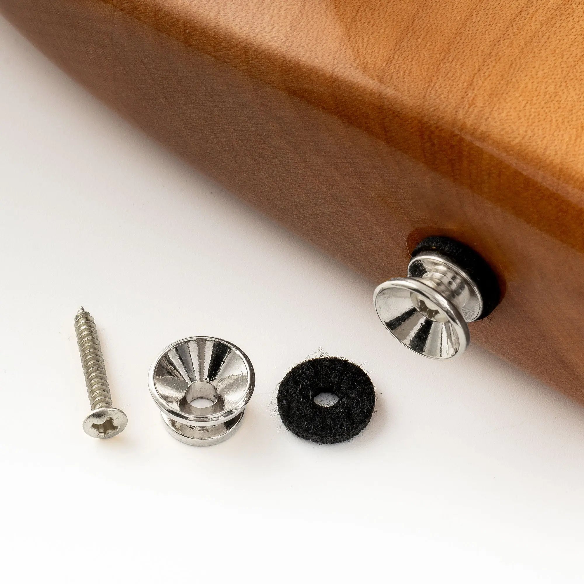 Usage show of musiclily pro steel strap button end pins for accoustic electric guitar mx1897 2p