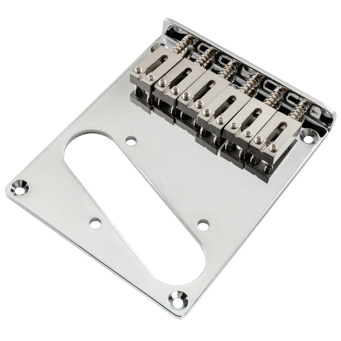 Chevalet Musiclily Pro moderne avec espacement des cordes de 54 mm et 6 pontets en acier inoxydable SUS pour guitare électrique Fender Squier Tele