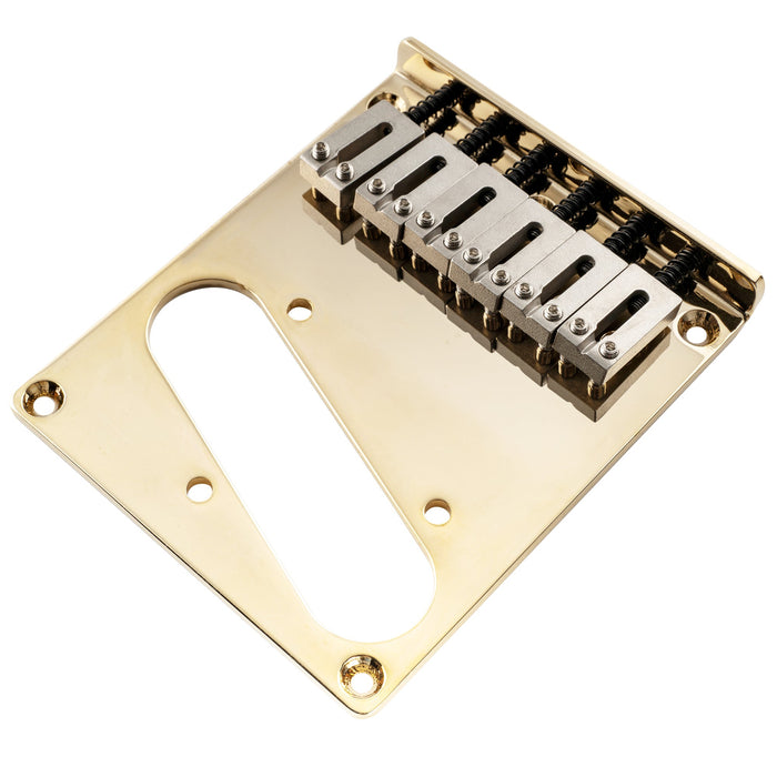 Chevalet Musiclily Pro moderne avec espacement des cordes de 54 mm et 6 pontets en acier inoxydable SUS pour guitare électrique Fender Squier Tele