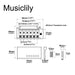 Dimensions of musiclily pro 52 5mm 2 point style short block guitar tremolo bridge for squier strat mx1905p