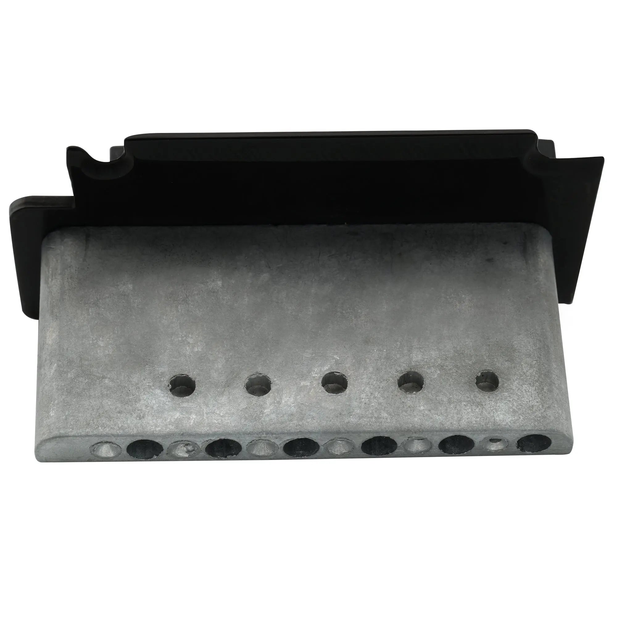 detail of musiclily pro 52 5mm 2 point style short block guitar tremolo bridge for squier strat mx1905p