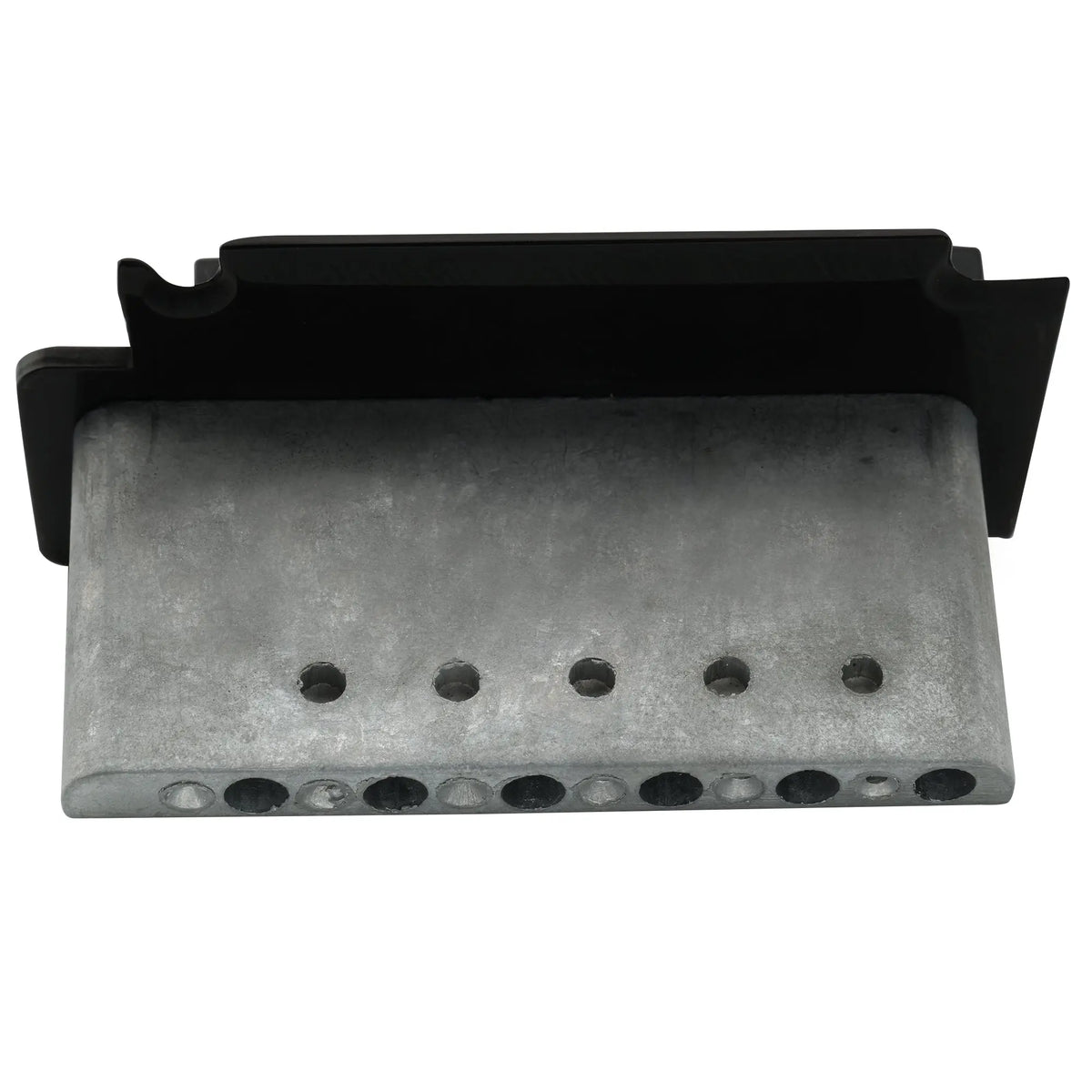 detail of musiclily pro 52 5mm 2 point style short block guitar tremolo bridge for squier strat mx1905p