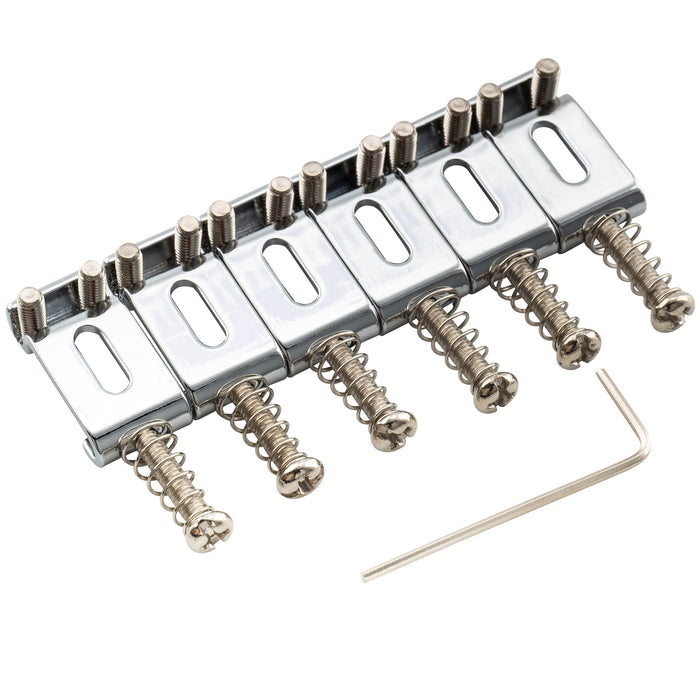 musiclily pro 11 3mm steel vintage style guitar tremolo bridge saddles for strat style electric guitar mx1907 6p, gold