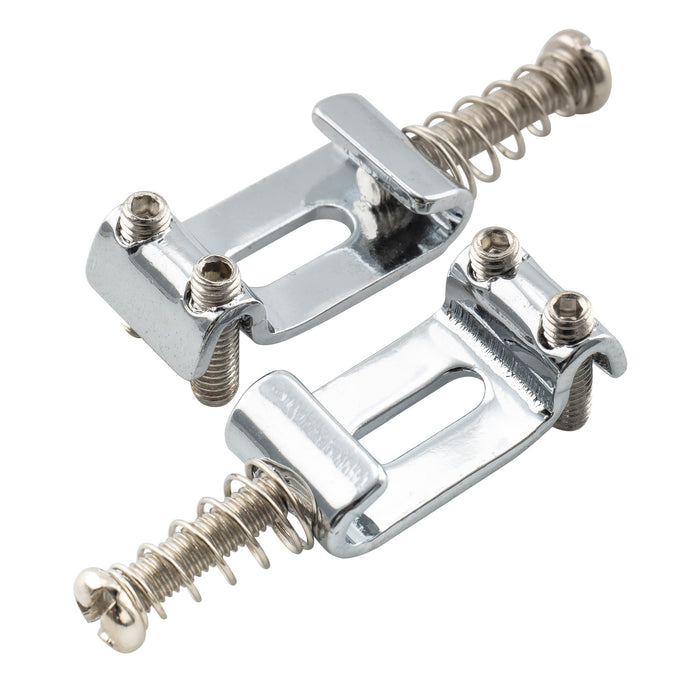 musiclily pro 10 5mm steel vintage style guitar tremolo bridge saddles for strat style electric guitar mx1908 6p, nickel