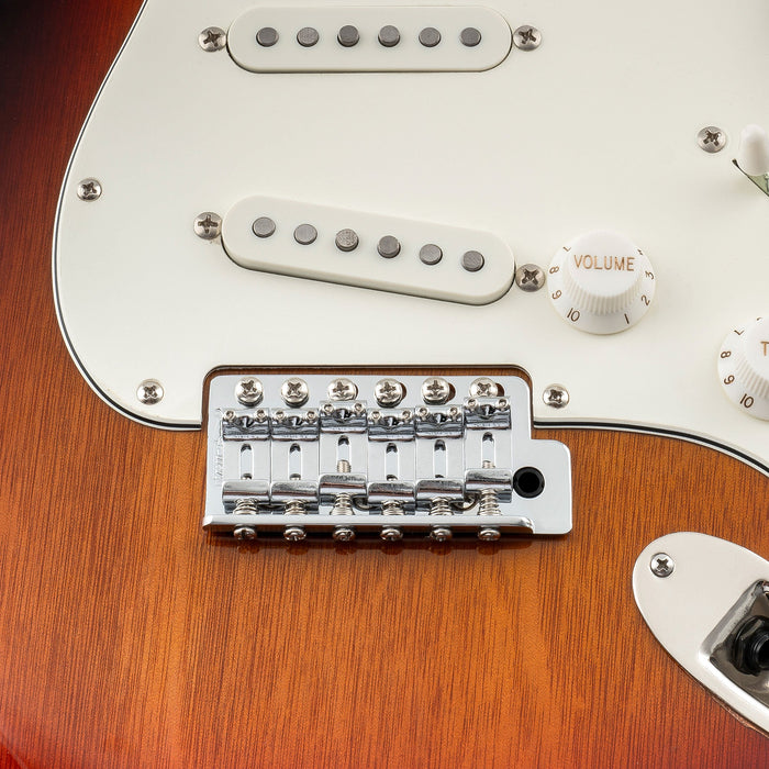 musiclily pro 10 8mm steel vintage style guitar tremolo bridge saddles for strat style electric guitar mx1909 6p, chrome