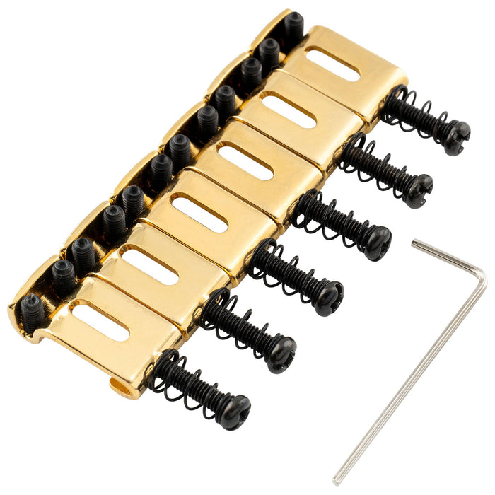 Musiclily Pro 10.8mmピッチ 鋼製 ヴィンテージ トレモロブリッジサドル Stratストラトエレキギター用 ブラック (6個セット)