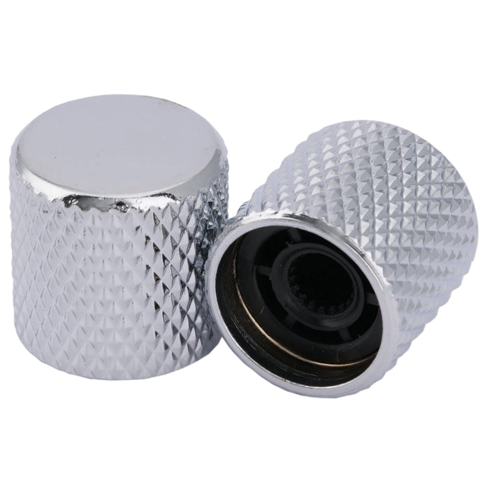 Perilla de control Musiclily Pro Coarse de 18 estrías de acero con parte superior plana para guitarra y bajo importados (juego de 2)