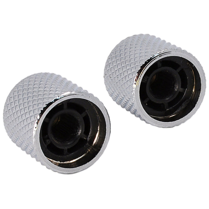 Perilla de control Musiclily Pro Coarse de 18 estrías de acero con parte superior plana para guitarra y bajo importados (juego de 2)