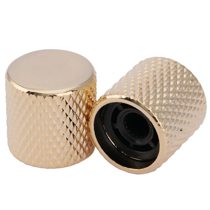 Perilla de control Musiclily Pro Coarse de 18 estrías de acero con parte superior plana para guitarra y bajo importados (juego de 2)