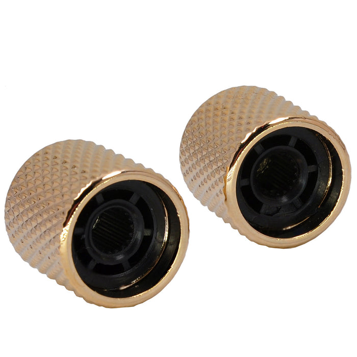 Perilla de control Musiclily Pro Coarse de 18 estrías de acero con parte superior plana para guitarra y bajo importados (juego de 2)