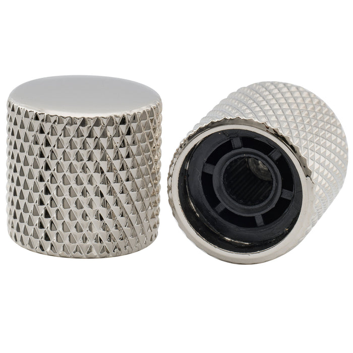 Perilla de control Musiclily Pro Coarse de 18 estrías de acero con parte superior plana para guitarra y bajo importados (juego de 2)