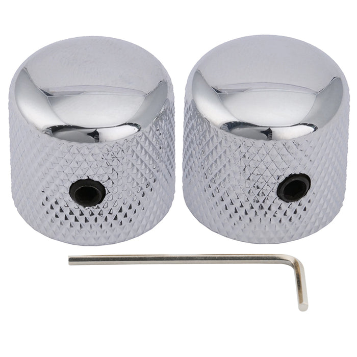 musiclily pro 6mm steel dome control knob with set screw for electric guitar bass mx1912 2p, chrome