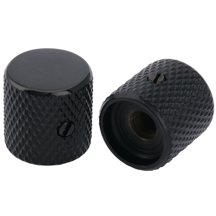 Perilla de control Musiclily Pro de acero de 6 mm con parte superior plana y tornillo de fijación para guitarra eléctrica y bajo (juego de 2)